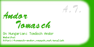 andor tomasch business card